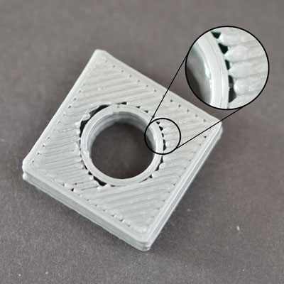 Buracos entre o enchimento e contorno