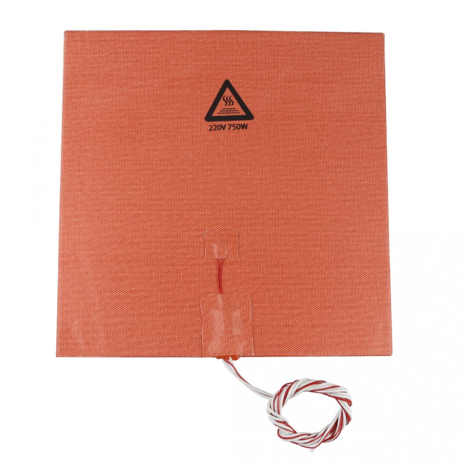 Manta de silicone com adesivo  para aquecimento de mesa de impressão 3D 300x300mm 110v 300w